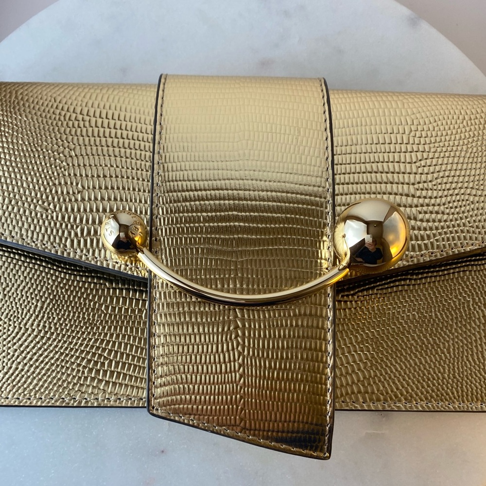 Strathberry Crescent on a Chain Bag Lizard Embossed Leather
